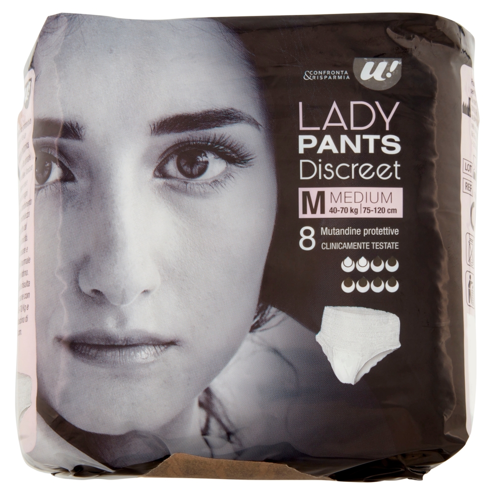 Lady Pants Discreet Medium U! Confronta e Risparmia - 8 Pezzi